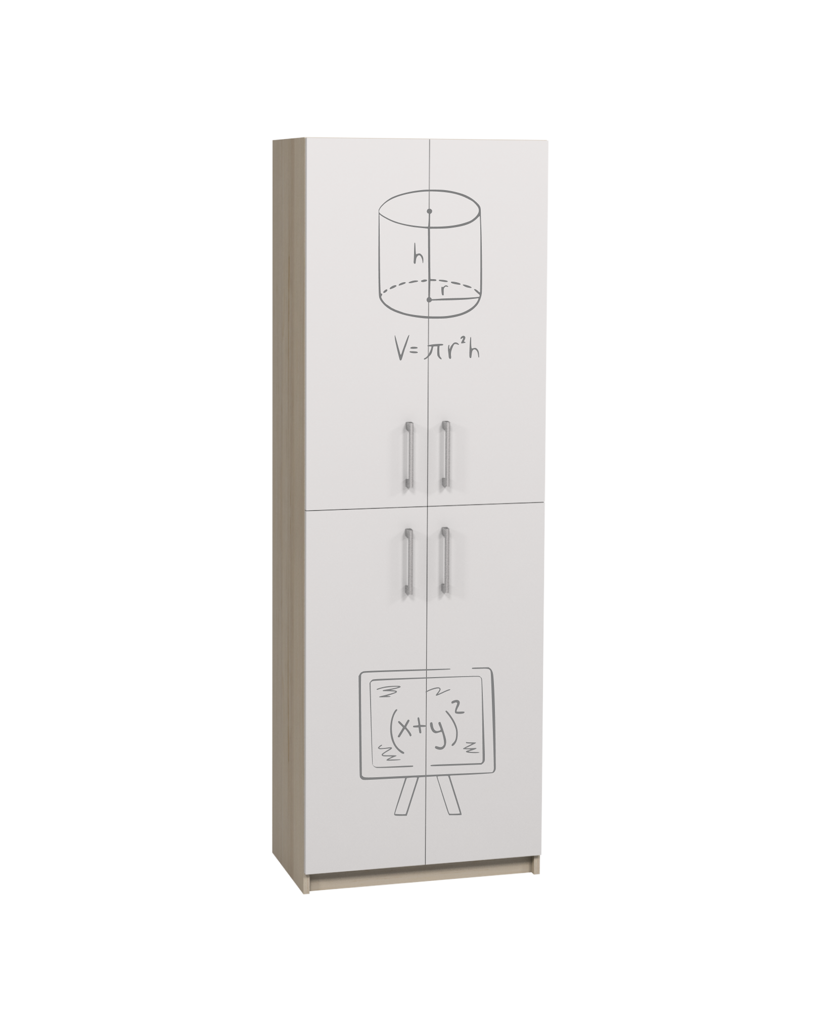 Шафа з фотодруком для кабінетів математики, 4-х дверна з полицями, для зберігання навчального матеріалу, АЛМАНТ, 702х405х2115 мм.